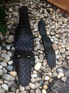 pneus recyclés en crocodile