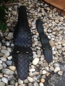 pneus recyclés en crocodile