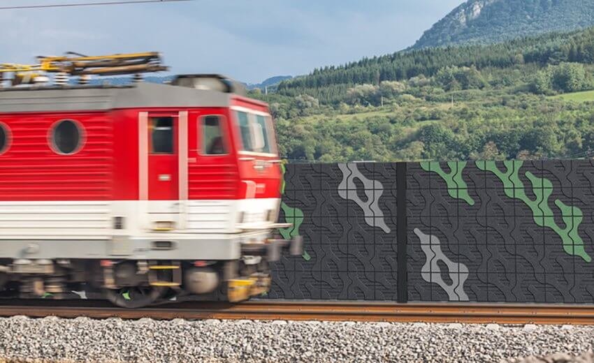 mur anti bruit et train idées recyclage